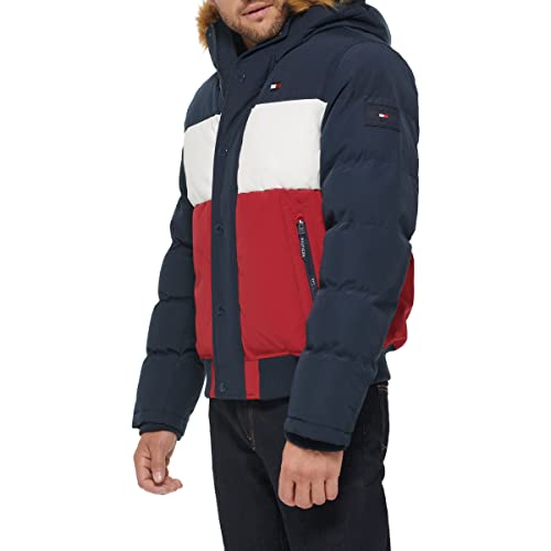 Image of Tommy Hilfiger Men's Arctic Cloth Quilted Snorkel Bomber Jacket (Standard and Big & Tall)