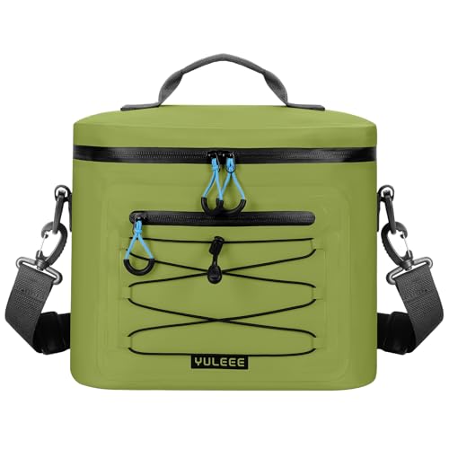 YULEEE Bolsa térmica con aislamiento de 15 litros, bolsa de almuerzo multifuncional grande para hombres y mujeres, impermeable, a prueba de fugas, perfecta para playa, familia, viajes, camping