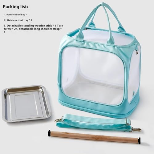 Image of Parrot go Out Portable Bird Bag Oxford Cloth Clear pet cage Foldable pet Go Out Bird Bag (Green)