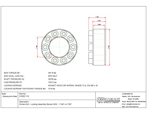 Climax Metals C200E-118 Series 200 Locking Assembly, Steel, 1.19