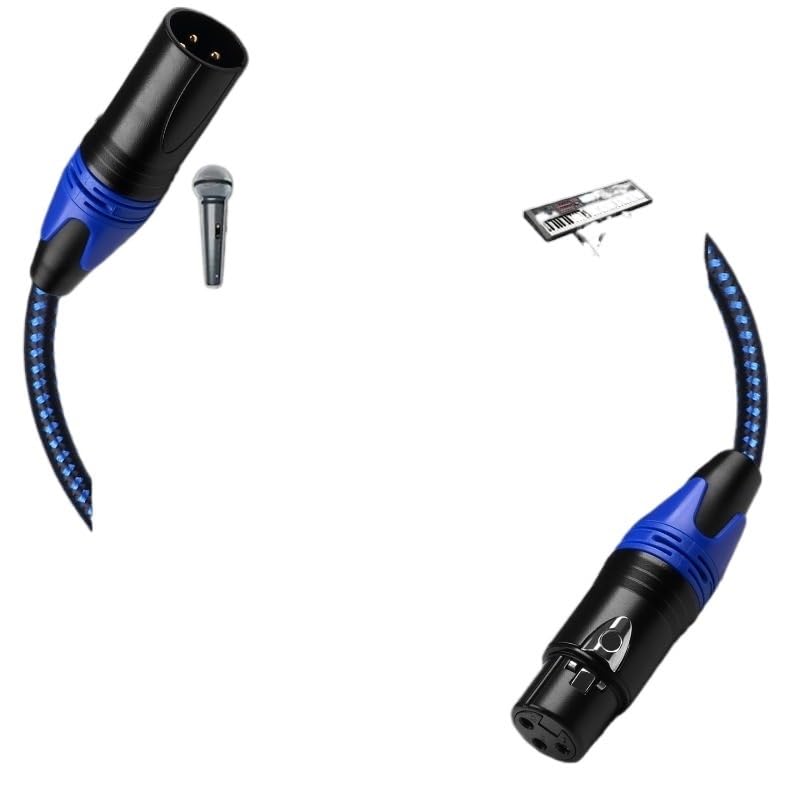 Professionelles XLR-Mikrofonkabel, Stecker auf Buchse, vergoldet, 3-poliges XLR-Kabel, symmetrisches Mikrofon-Mischkabel, mehrfarbig (M-F Rot, 1,5 m)