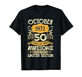 50 Years Old Gifts Vintage October 1972 50th Birthday Gifts T-Shirt
