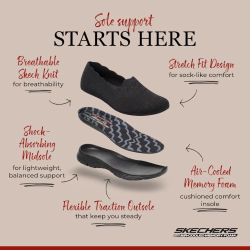 Image of Skechers Women's Seager Stat Scalloped Collar Engineered Skech-Knit Slip-on Classic Fit Loafer