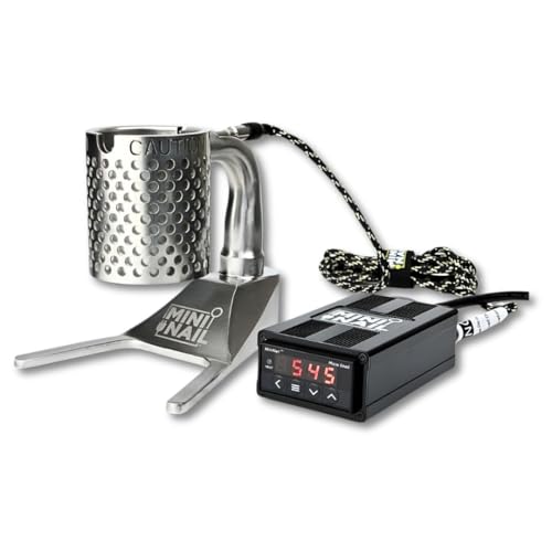 MiniNail Coil Caddy (40mm) – Universal Electric Quartz Heater Kit with Micro Controller Box, 89W Low Power Draw & Power Cord (Black)