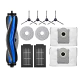 Accessories Main Side Brushes Mop Cloths HEPA Filters Dust Bags，Compatible with ECOVACS T50 PRO Omni / T50 Omni Robot Vacuum Spare Parts(Burgundy)