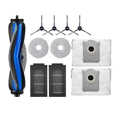 Accessories Main Side Brushes Mop Cloths HEPA Filters Dust Bags,Compatible with ECOVACS T50 PRO Omni / T50 Omni Robot Vacuum Spare Parts(Burgundy)