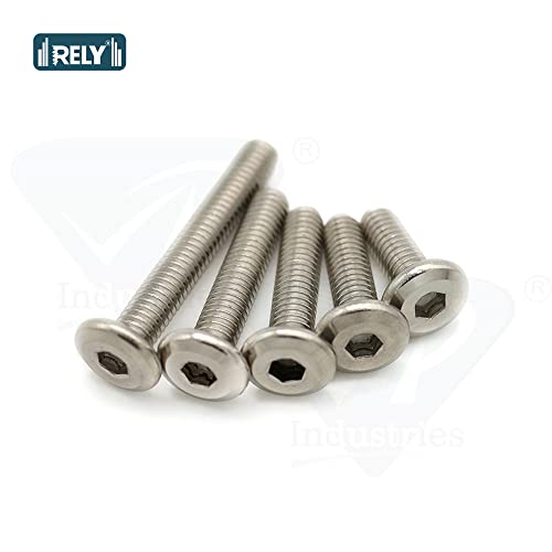 Image of Rely⇒VP INDUSTRIES (Pcs-25) M6x10 mm JCB Allen Head Furniture Screw Stainless Steel Grade 304 | Furniture Bolt for Crib Bunk Bed Furniture Cot, Barrel Bolt