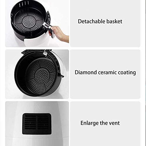 Gesunde Fritteuse Herd Smart Touch LCD-Luftfritteuse Pizza Ölfreie Luftfritteuse Multifunktions-Smart-Fritteuse Stromausfallschutz für Pommes Frites (Farbe: Schwarz) – Bild 7