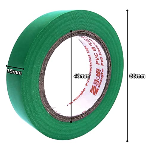 Image of Maveek Electrical Insulation Tape, PVC Vinyl Electrical Tapes with Rubber Based Adhesive, Heat Resistant, Flame Retardant, Waterproof(6 Rolls,Green)