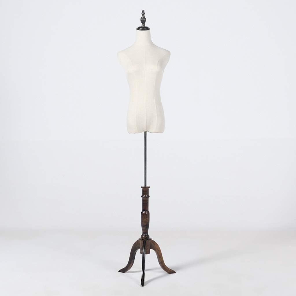 Mannequin Torso Clothing Store Window Display Rack Wedding Dress Half-Length Mannequin Rack Female Tailors Dummy Dressmakers Torso Dummy Display Bust with A Light Wood Base Dress Form (A Small)
