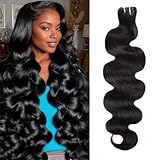16A Brazilian Raw Virgin Body Wave Bundles Human Hair No Tangle Shedding Triple Lifespan Virgin Soft Human Hair Bundles for Sew in Quick Weave 1 Single Bundle Natural Black 18 inch