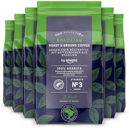 by Amazon Brazilian Roast and Ground Coffee, Single Origin, Mediu...