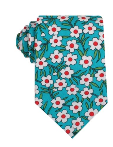 Image of OTAA Floral Necktie Casual Ties for Men - Perfect Neck Tie for Groomsmen Wedding Ties or Formal Occasions