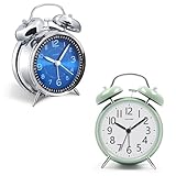 Peakeep Loud Alarm Clock for Heavy Sleepers Adults, Metal Vintage 4 Inch Twin Bell Old School Fashioned Style for Bedrooms