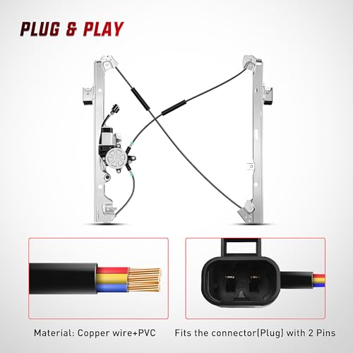 Image of Nilight Front Driver Side Power Window Regulator /Motor Compatible with 2001 2002 2003 2004 2005 2006 Chevrolet Avalanche Silverado Suburban Tahoe GMC Sierra Yukon XL 1500 2500 3500 741-644