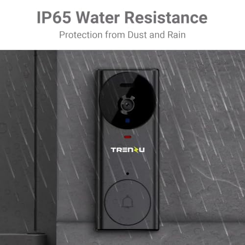 Image of trenzu Smart WiFi Video Doorbell Camera with Chime | Wireless Video Door Bell Camera | 2-Way Audio, HD Night Vision, Motion Detection, 110 Wide Angle Lens, Mobile App Support, Easy Installation