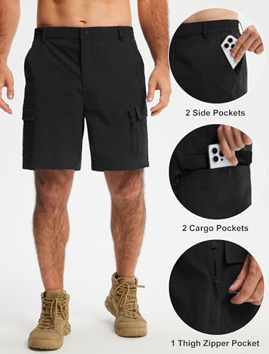 Image of Libin Men's Hiking Cargo Shorts with Zipper Pockets