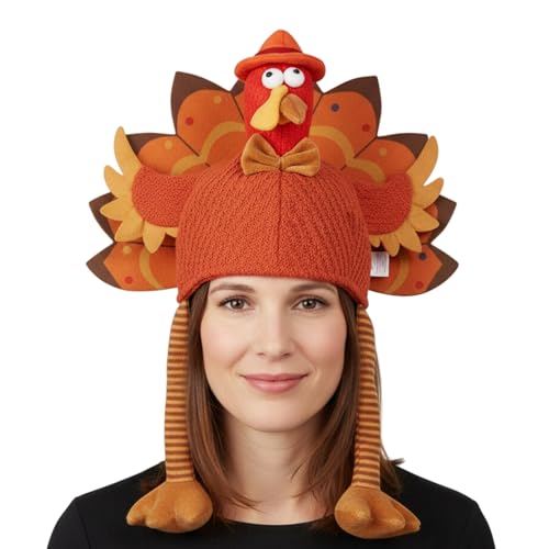 Sombrero de pavo, tocado de cosplay de Acción de Gracias, sombrero de vestir festivo | para mujeres y hombres, fotógrafos, planificadores de eventos, fotos familiares, festivales de música, bailes de