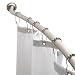 Bath Bliss Wall Mounted Adjustable Curved Bathroom Shower Curtain Rod, 42"-72", 33% More Space, Satin