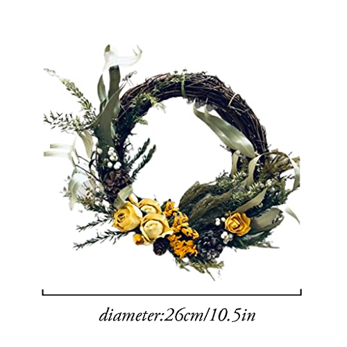 Couronne de roses fabriquée à la main en fleurs séchées naturelles premium - 3