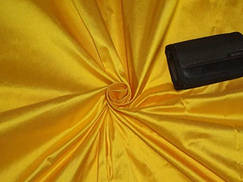 Tissu Dupion soie jaune vif au mètre pour confection de vêtements de cérémonie