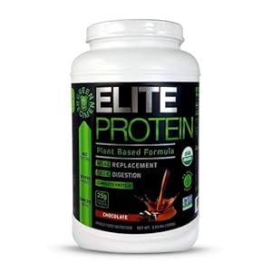 Green Regimen Elite Protein – Organic Plant Based Protein Powder, Chocolate, 25 Grams of Pea and Hemp Protein, Meal Replacement Protein Shake, USDA Organic, Non-GMO, Dairy-Free – Vegan – 30 Servings