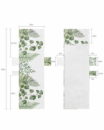 Green Botanical Beach Lounge Chair Towel Cover, Soft Chaise Lounge Towel with Side Pockets Patio Pool Chairs Cover for Beach/Pool Sunbathing 29x85 Watercolor Summer Pastoral Plants