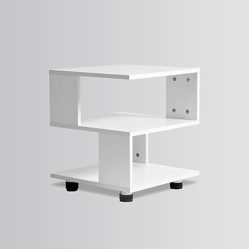 Miniatura 22 de MASAKA B&W - Mesitas de noche negras Magic Cube, estilo moderno - Mesitas de noche rectangulares de diseño hueco de 2 niveles, mesa de noche Negro