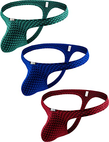 iKingsky Men's Lift Up Pouch Thong Sexy Enhanced Support T-back Underwear Supportive Front Panel Under Panties