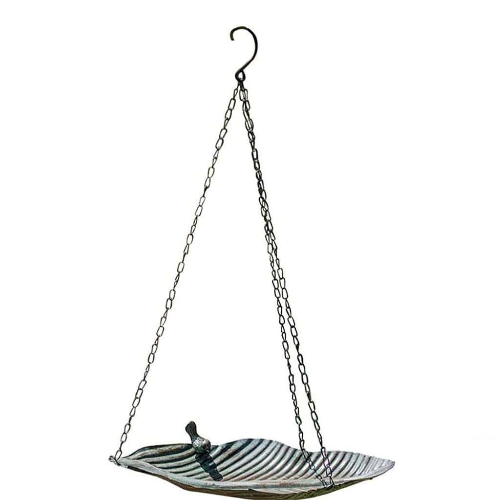 Poidło dla ptaków Karmnik dla ptaków Półka w kształcie liścia Wisząca żelazna taca Dekoracja ogrodu Outdoor Indoor Narzędzia do karmienia zwierząt Akcesoria dla ptaków