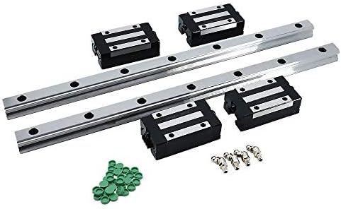 Linear Guides 2 Pcs HGR25 200-2500mm Linear Rails + 4 Pcs HGH25CA / HGW25CC Slides Carriages for 3D Printer CNC Router (H,1450mm)