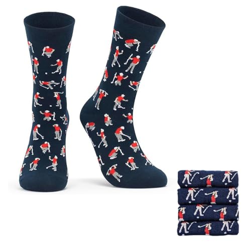 Valicaer Calzini da golf da uomo 6-8, divertenti regali da golf, accessori per papà, marito, nonno, 2 paia di calzini in cotone per Natale, compleanno, festa del papà