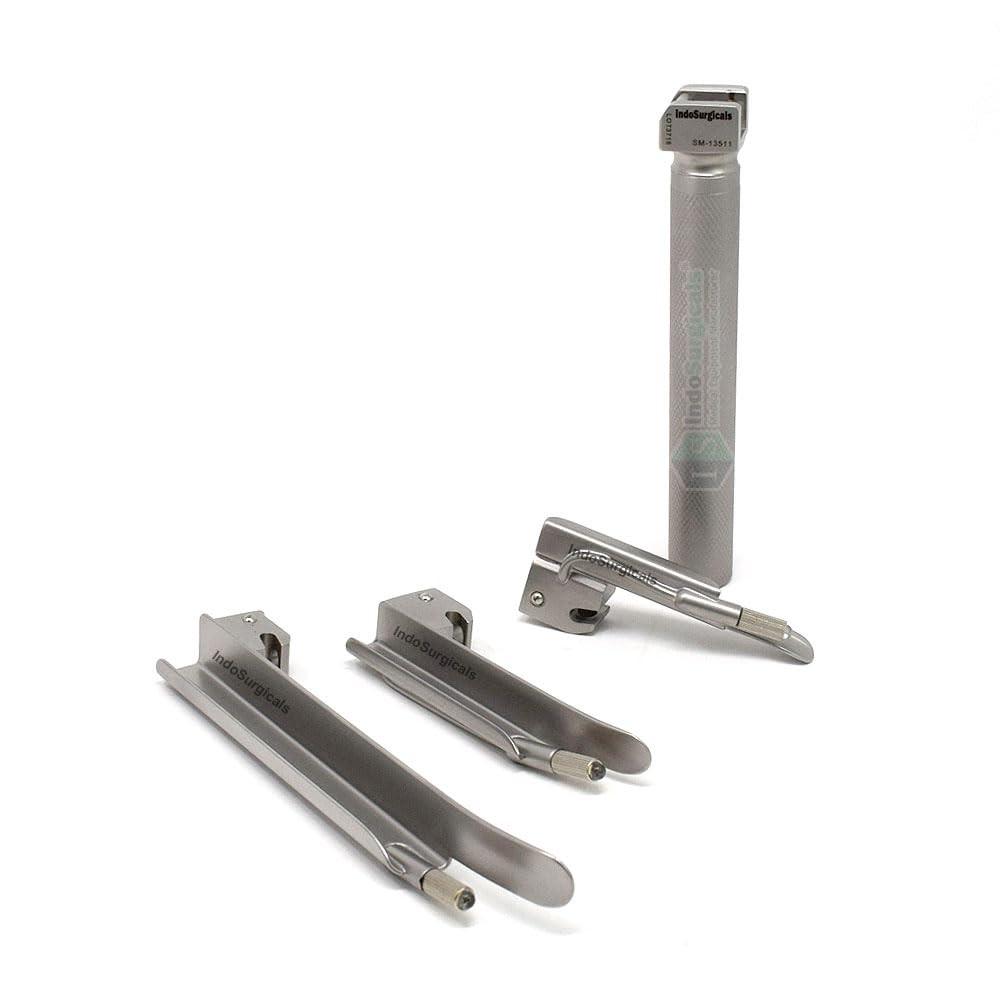IS IndoSurgicals Delux Laryngoscope Set (Blade Size 0, 1 & 2, Miller Type)