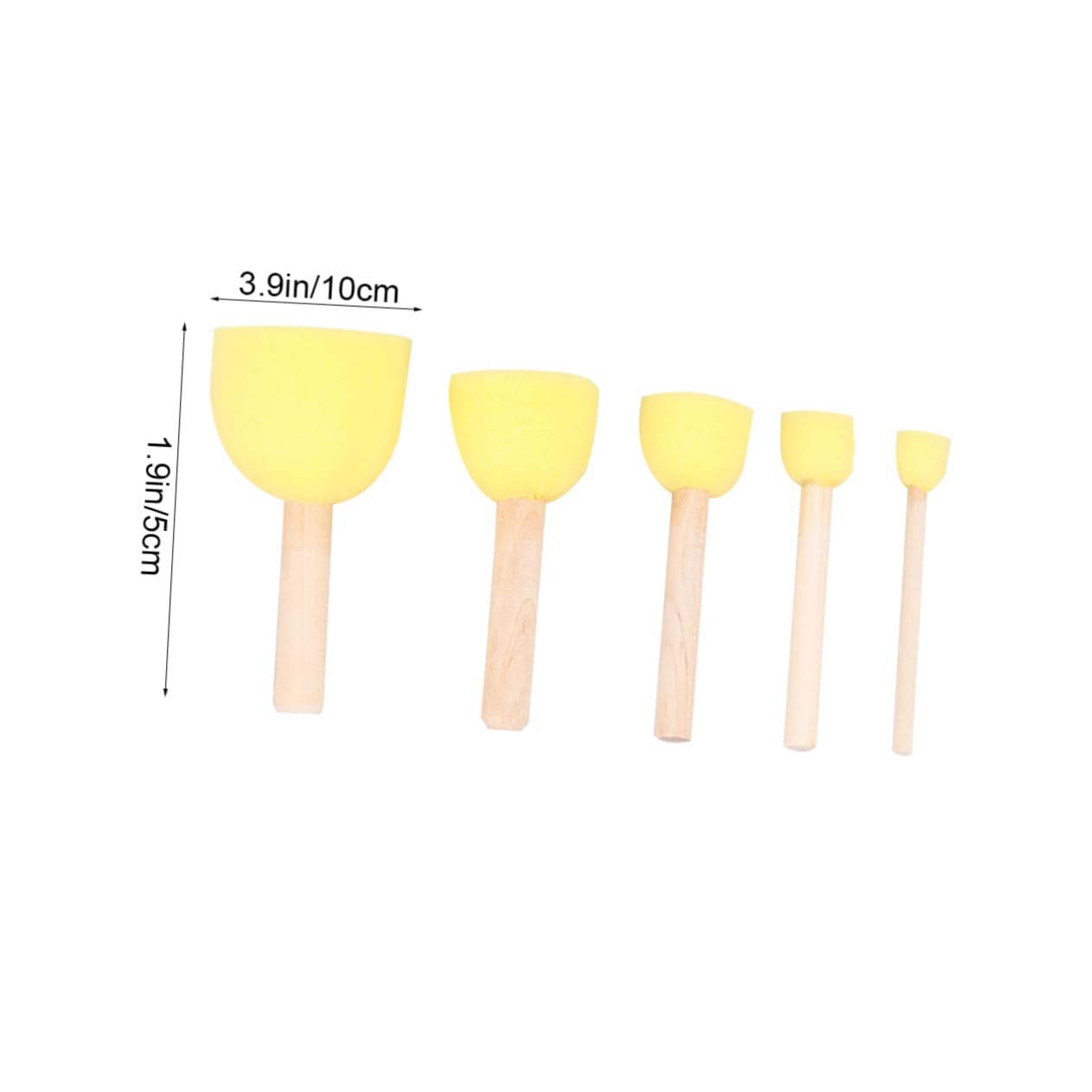 COHEALI Kids Sponge Painting Brush Set 15pcs Art Tools Wooden Handle Circle Sponge Brush for Kids Drawing