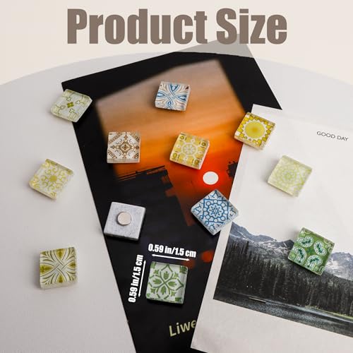 Set de 24 imanes decorativos de vidrio estilo vitral miniatura 3