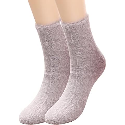 TINTAO Womens one Pair Fuzzy Wool Boots Socks,Thick Knit Vintage Winter Warm Cozy Casual Crew Socks,Slouch Calf socks Gifts,#L1009 (Mixed color 16) Cover