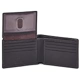 Cochoa Bifold Wallet for Men's Real Genuine Slim Leather RFID Blocking 2 ID Windows Stylish Travel Gift Box (SOFT, DARK CHOCOLATE)