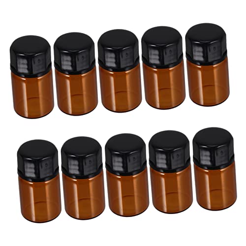 NOLITOY 50 Pcs botella de aceite esencial marrón envases de maquillaje rellenable vacio travel bottles oleos essenciais aceites esenciales botella de cristal subbotellas para emulsión