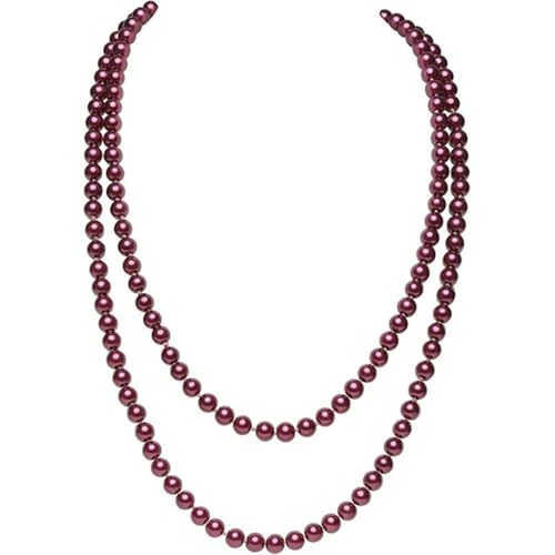 Wambere 1 collier de perles pour femme - Pull - Collier - Bijou de cou - Chaîne de clavicule - Chaîne de perles multicouche - Bijou fantaisie pour bal de fin...