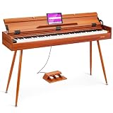 Vangoa Digital Piano 88 Keys Weighted Hammer Action Home Full size Digital Piano Keyboard for Adult Beginner with Furniture Stand, Flip Key Cover (black accessories, black accessories)