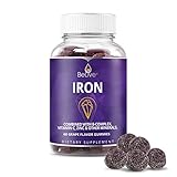 BeLive Iron Gummies - Multivitamin Iron Supplement with Vitamin C, A, B & Zinc, Supports Blood Oxygen, Vegan Iron Supplements for Women, Men & Kids for Growth and Development - Grape Flavor | 1-Pack