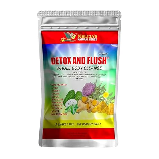 Natural Herb - DETOX & FLUSH, Whole Body Detox Cleanse - Dietary Supplement - 14 oz - Enhanced with Milk Thistle Extract