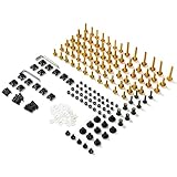 MZYPARTS Universal Motorcycle Complete Fairing Bolts Kit Fit for Kawasaki ZZR1100 / ZX11 1990-2003 91 92 93 94 95 96 97 98 99 00 01 02 Aluminum Full Bodywork Screws Bolt - Gold