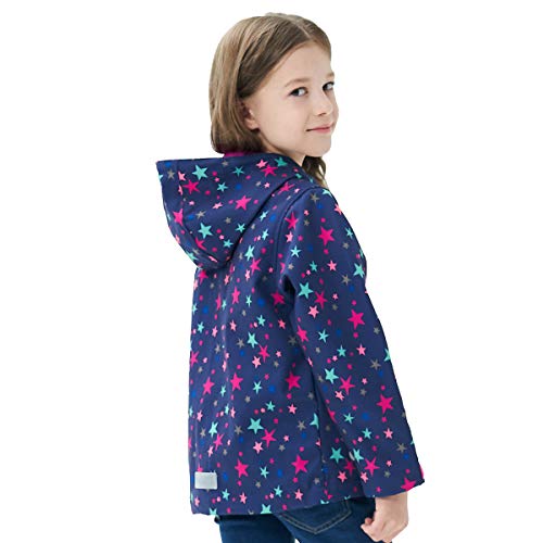 Image of MGEOY Kids Rain Jacket, Waterproof Lightweight Hooded Windbreaker for Boys Girls 4-14Y