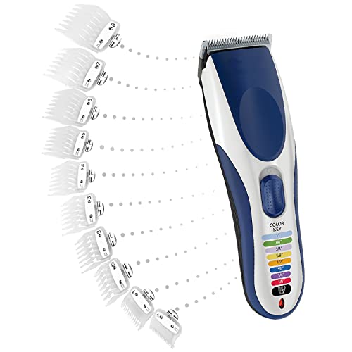 Professional Hair Clipper Guards Guides 10 Pcs Coded Cutting Guides #3170-400- 1/8” To 1 Fits For All Wahl Clippers(Transparent-10 Pcs) #TOP4