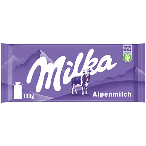 Milka Alpine Milk Chocolate, 100 Grams