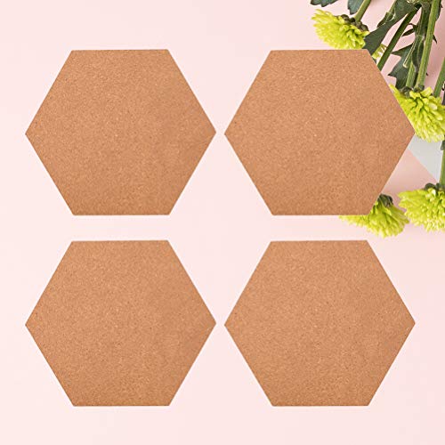 Adesivos de mensagem de fundo autoadesivo para quadro de parede de cortiça hexagonal com 4 peças da