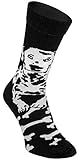 Rainbow Socks - Unisex Damen Herren - Schwarz-Weisse Socken Mit Mustern – Für Damen Und Herren – Scwarz-Weisse Tiere – Dalmatiner, Kuh, Schwertwal, Pingiun, Zebra, Panda - 1 Paar - HUND - 36-40