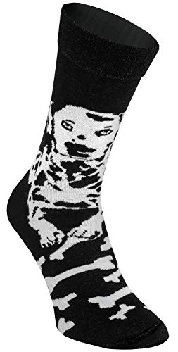 Rainbow Socks - Unisex Damen Herren - Schwarz-Weisse Socken Mit Mustern - Für Damen Und Herren - Scwarz-Weisse Tiere - Dalmatiner, Kuh, Schwertwal, Pingiun, Zebra, Panda - 1 Paar - HUND - 41-46 Cover