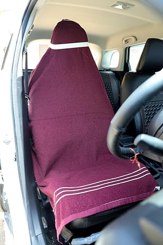 Image of ROMAN HOME 100% Superfine Cotton Solid Large Luxury Office Chair Towel with Tie Knot 450 GSM - (Pack of 1) Original Product AS PER Picture Shown (1, car Marron)